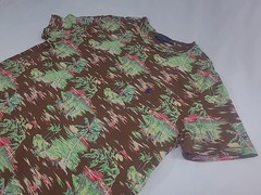 Polo Ralph Lauren Classic Fit M Hawaiian Beach Surfing Hula Girl Short Sleeve