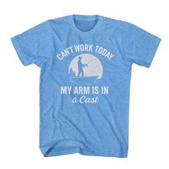 Mens Shirt Can’t Work Today My Arm is in A Cast T-Shirt Funny Fishing Novelty