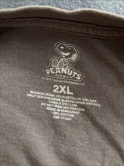 Peanuts Snoopy Slacker Graphic T Shirt Gray 2XL Retro Cartoon Tee