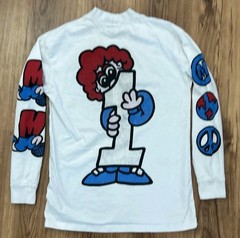 Chinatown Market Runs the World Globe Graphic Long Sleeve Shirt Mens Medium Mock