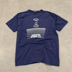 Vtg 80s Grunge Anvil Single Stitch XL Blue Graphic Tee T Shirt Webster Spring Co