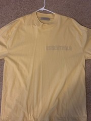 Fear of God Essentials Oversized T Shirt Beige Rubber Logo Mens Size XXL