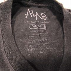 ALAB Casual Crew Neck Graphic Short Sleeve Shirt Mens Size Small S Black