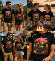 Adventure Awaits Dog Lover Camping Jeep Off Road Golden Retriever Shirt