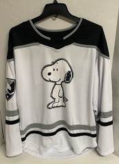 Snoopy Peanuts Hockey Jersey Size Small Black White Charlie Brown NHL Style #50