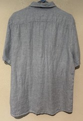 Faherty Brand Short-Sleeve Blue Linen Shirt Men’s XL H14