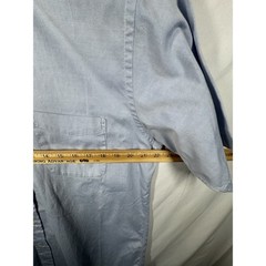 Stafford Mens Dress Shirt 17 Blue Short Sleeve Wrinkle Free Broadcloth Work