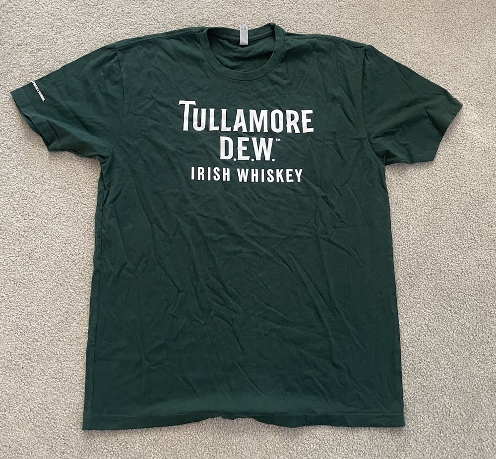 TULLAMORE DEW Irish Whiskey Mens XL NextLevel Green T-Shirt 22×29