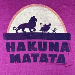 Disney Adult Large Red Graphic Tshirt Lion King Hakuna Matata Simba Pumba Timon