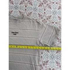 Cotton On Mens Loose Fit Striped T-Shirt Large Tan Brown Some Times Label Tee