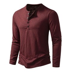 Camisa De Manga Larga Moda Lujo Camiseta Elegante Algodón Cuello V Para Hombres