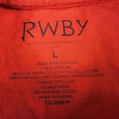 RWBY Ruby Mens Large Red T-Shirt Tee Long Sleeve Anime By Rooster Teeth