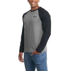 Hurley Men’s Raglan Embroidered Logo Long Sleeve Tee T-Shirt Large