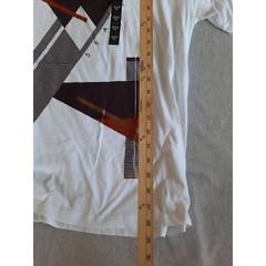 Sean John Men XL Geometric Art Logo Bright White Holiday I6 Injection T-Shirt SS