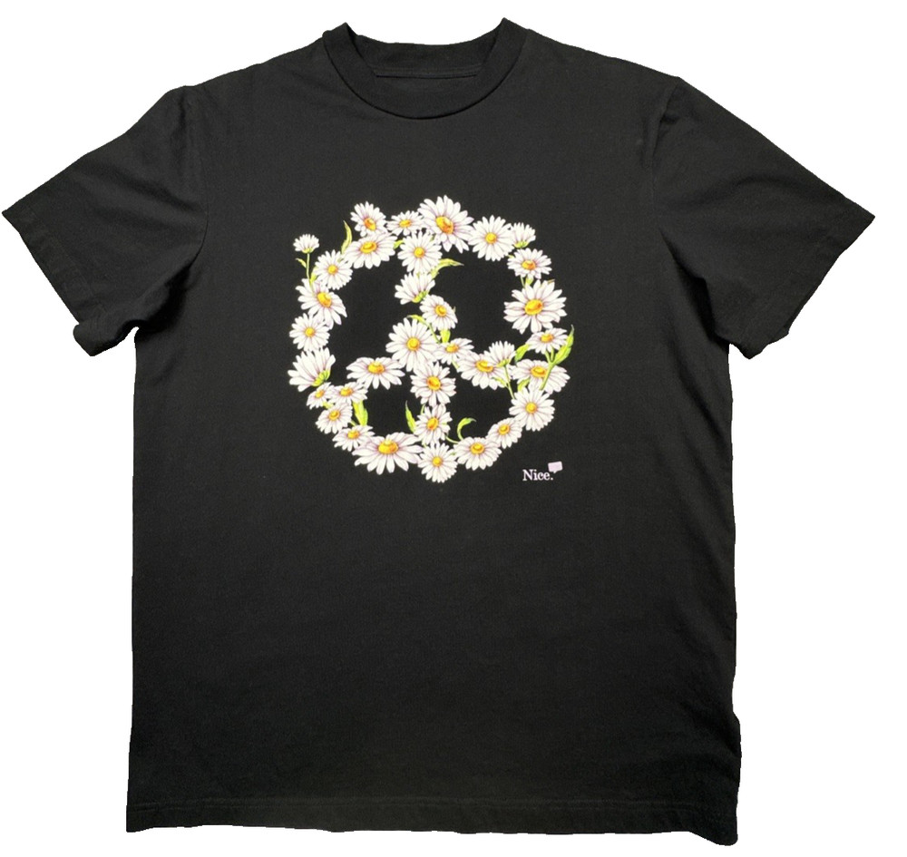 Daisy Flower Peace Sign Womens T-Shirt Small Retro Hippie 60s 70s Boho Aesthetic