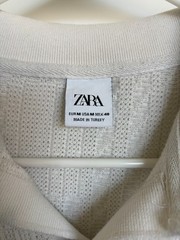 Zara Men’s Textured Polo Off-White (Size: M) (Used)