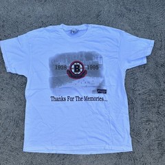 Vintage Boston Bruins Shirt XL White The Garden Arena Farewell Memories Hockey