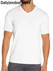 3-Pack Banana Republic Men’s V-Neck Tee, Cotton Stretch Tagless BLACK OR WHITE