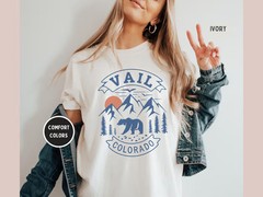 Vintage Vail Colorado Ski Mountain Travel Resort Retro Comfort Tee