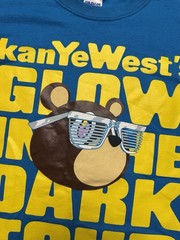 Vintage 2007 Kanye West Glow In The Dark Tour T-Shirt Blue Size S Rare