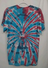 New Tie Dye Men’s T-Shirt Red Blue Adult Medium Multicolor Summer Spider