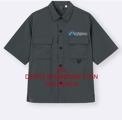 GU Death Stranding 2 On The Beach Nylon Double Pocket Shirt Small Size DARK GRAY