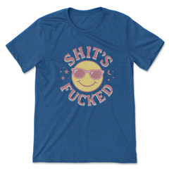 Funny Smiley Face T Shirt Sarcastic Graphic Tee Retro Aesthetic Top Adult Humor