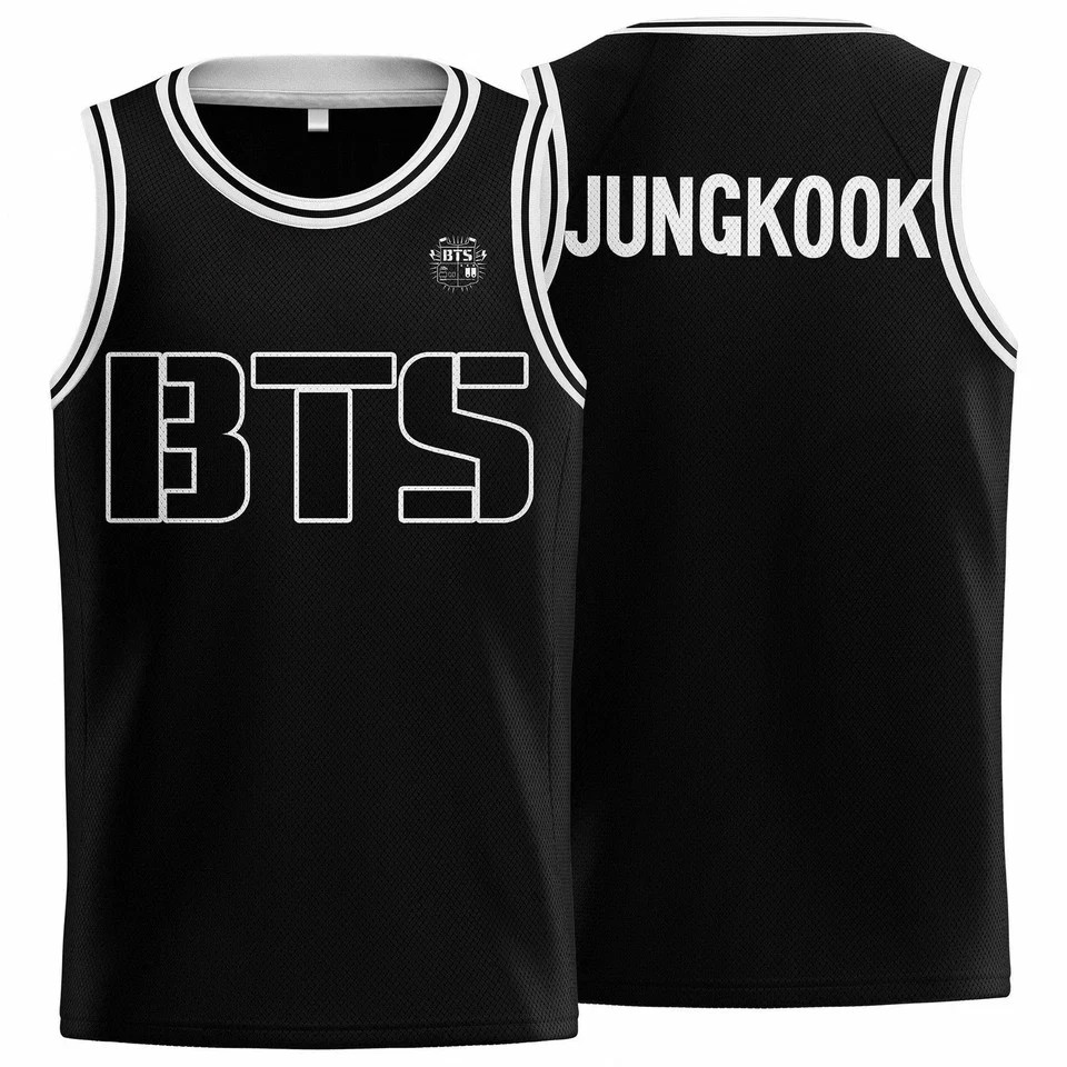 Special BTS Men and Women Black Basketball S-5XL Jersey TT1183