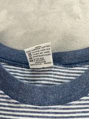 Vintage Cal Cru T-Shirt Mens XL Blue/White Stripped Short Sleeve Nautical