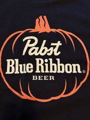 Vintage Large Pabst Blue Ribbon Halloween Pumpkin Glow In The Dark Shirt