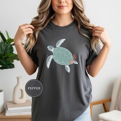 Line Art Sea Turtle Ocean Comfort Tee