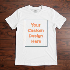 Custom 100% Cotton T-Shirt Unisex S-3XL Black White Front Back Print Crew Neck