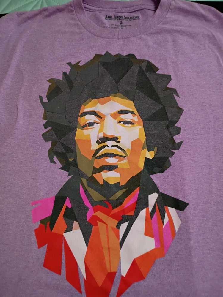Bob Marley Graphic Portrait Reggae Music T-Shirt Purple XL