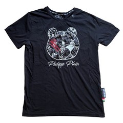 Philipp Plein Paris Teddy Bear Men’s Platinum Cut Black Graphic T-Shirt 2XL