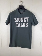 Money Talks Shirt Mens Medium Gray Graphic Crew Neck Short Sleeve Stretch