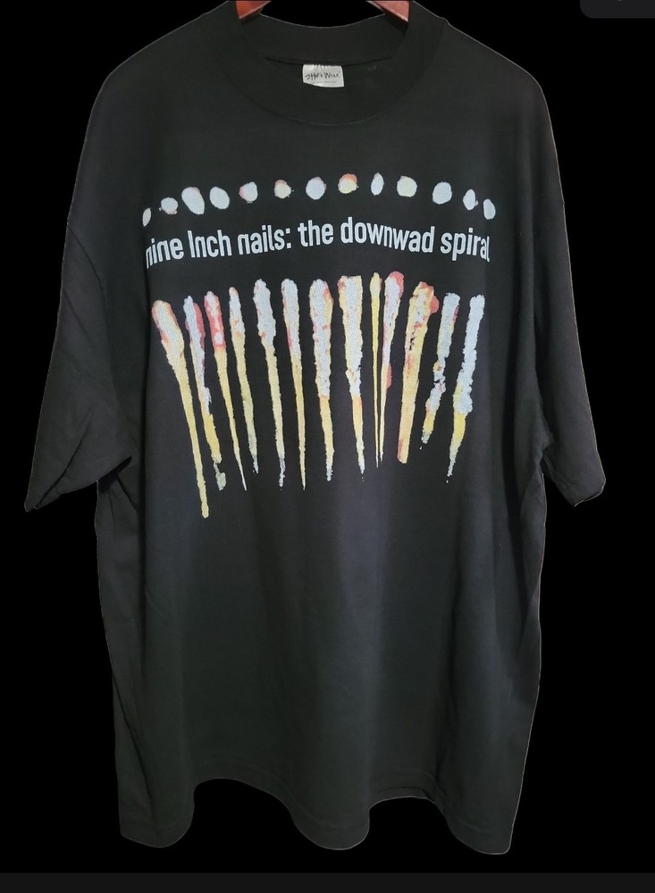 NINE INCH NAILS DOWNWARD SPIRAL On SHAKA HEAVYWEIGHT GARMET SHIRT