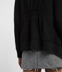 All Saints Drape Brushed Jacket Black Designer Open Front Pockets Waterfal Front