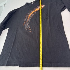 Vintage Y2K Harley Davidson Flame Sleeve Pocket T Shirt Sz XL Montana Lightning