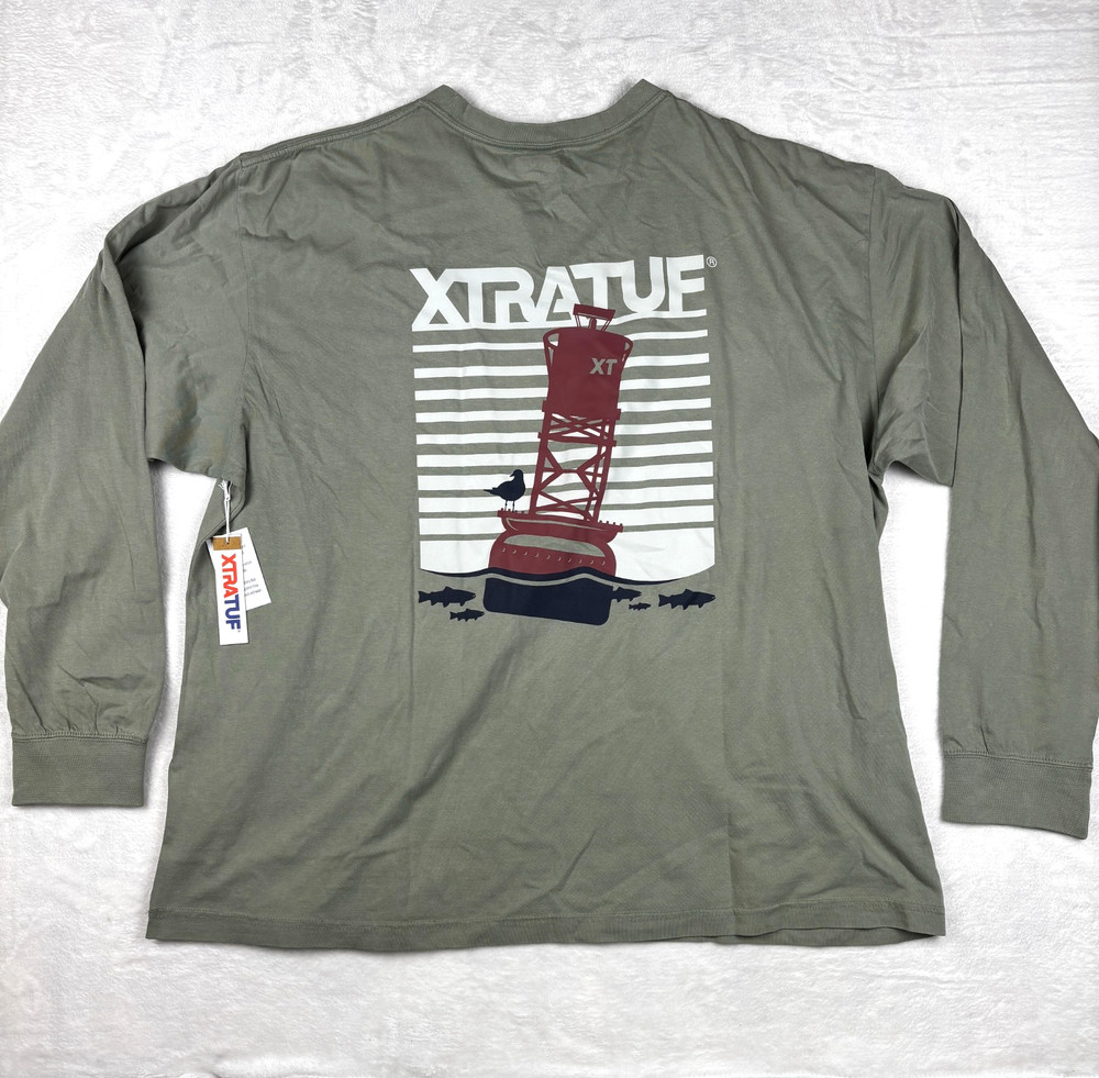 NWT XTRATUF T Shirt Mens 3XL Green Graphic Tee Long Sleeve Workwear Cotton