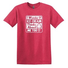 I wonder if Ice Cream thinks about me too – Adult Unisex Soft T-shirt