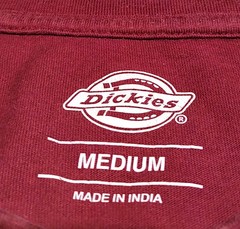Dickies T-Shirt M Red Burgundy Classic Horseshoe Graphic Logo Cotton Tee Mens
