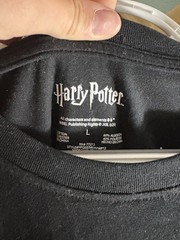 Harry Potter Philosopher’s Stone Graphic Print Crew Neck T-Shirt Black L
