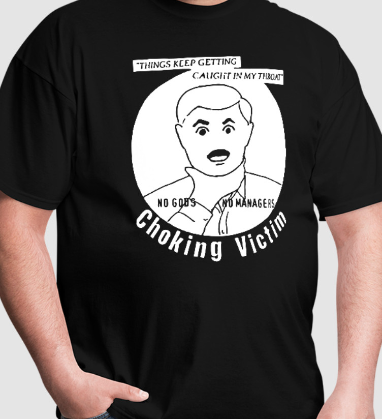 Choking Victim T shirt Rock Band Music Punk Medal No Gods No Managers