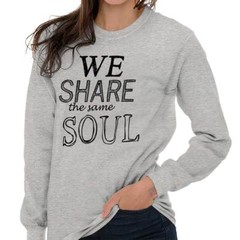 We Share The Same Soul Friendship Romantic Long Sleeve Tshirt Tee for Women