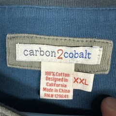 Carbon 2 Cobalt Henley Shirt Mens 2XL Green Long Sleeve Stretch 100% Cotton