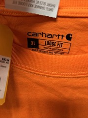 Carhartt Men’s Size XL Loose Fit Short Sleeve Pocket T Shirt Orange Irregular
