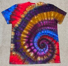 Handmade Ice Tie Dye T-Shirt Large Mens Womens Soft Cotton Classic Spiral