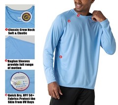 Mens Anti-UV Skin Protection T-shirt Sun Block Workout Hiking Fishing Shirt Tops