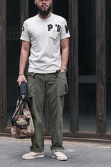 Bronson WW2 PW Pocket Tee Vintage Prison Style Short Sleeve T-Shirts Natural T