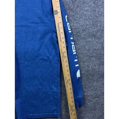 Carhartt Long Sleeve T-Shirt Mens Small Blue Graphic Logo Loose Fit TK0231-M